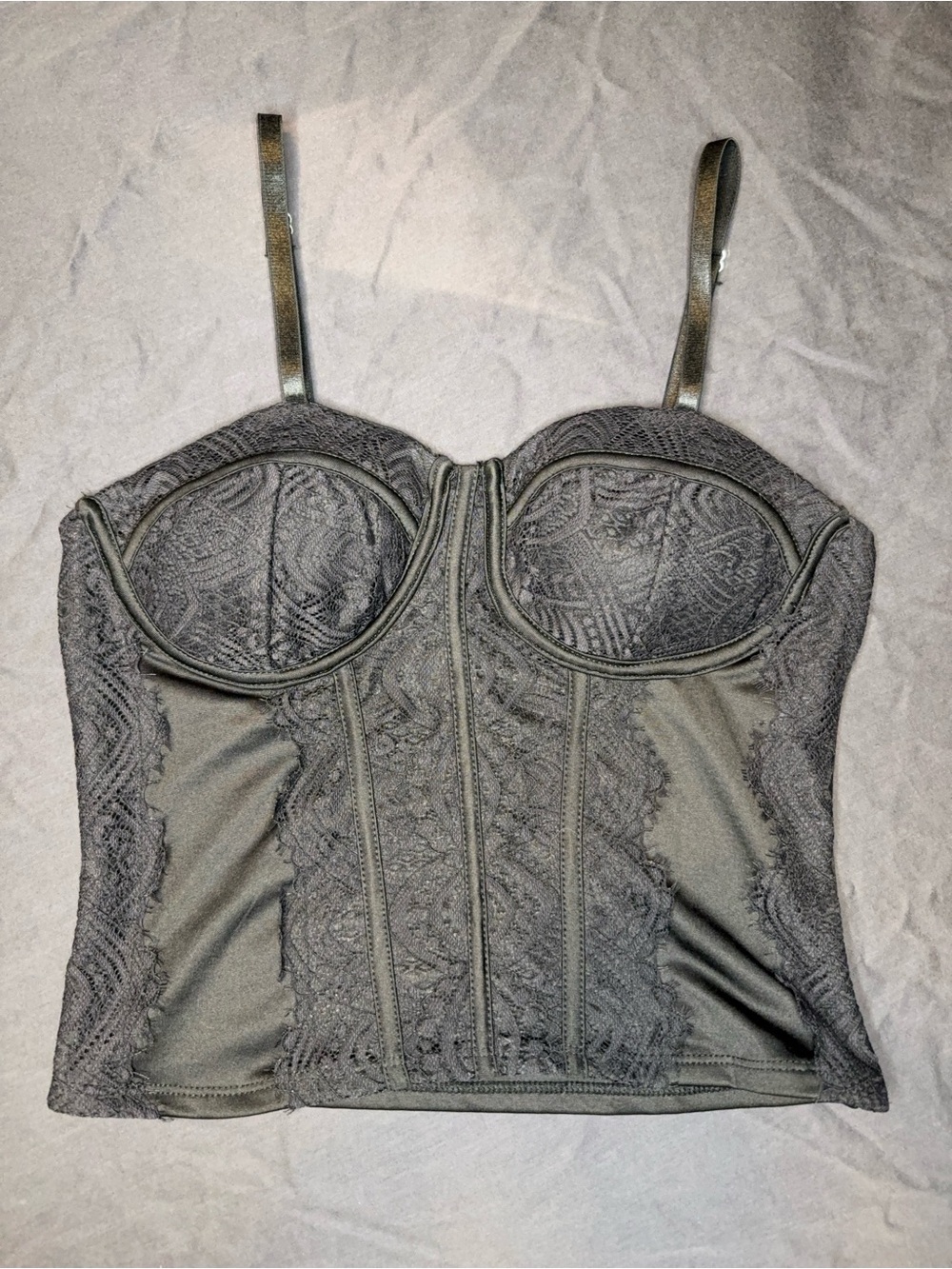 Black corset style tank top